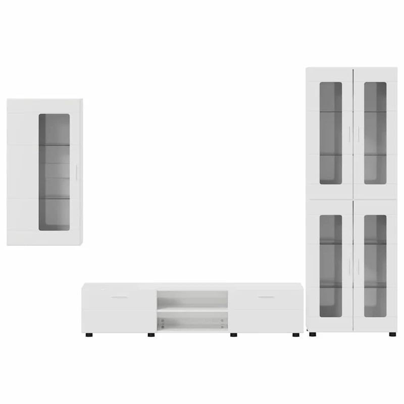 Fernsehmöbel-Set mit Lowboard und Wandschränken