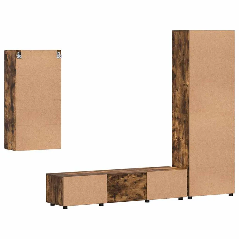 Fernsehmöbel-Set mit Lowboard und Wandschränken