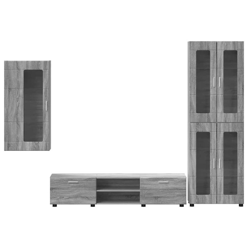 Fernsehmöbel-Set mit Lowboard und Wandschränken