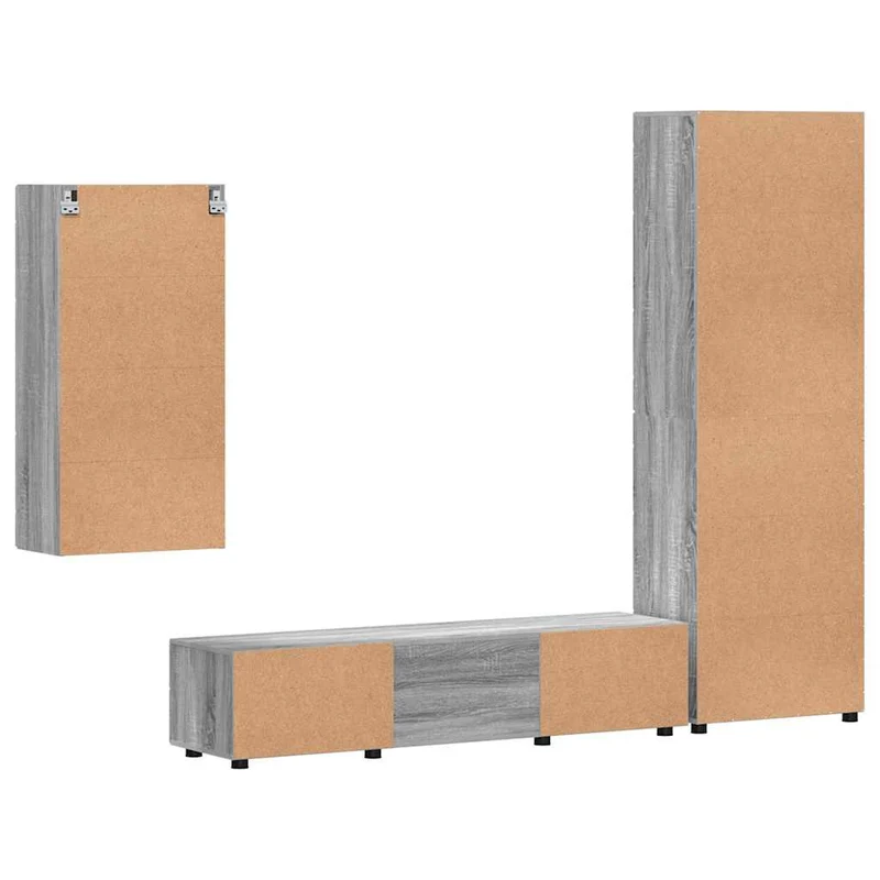 Fernsehmöbel-Set mit Lowboard und Wandschränken