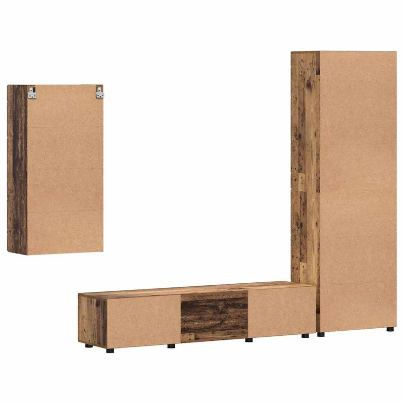 Fernsehmöbel-Set mit Lowboard und Wandschränken