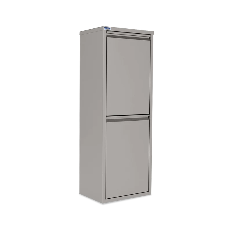 Mülltrenner aus Stahl mit 2/4 Eimern – Weißaluminium