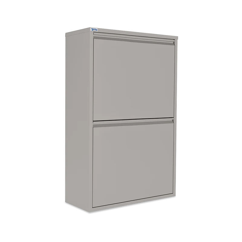 Mülltrenner aus Stahl mit 2/4 Eimern – Weißaluminium