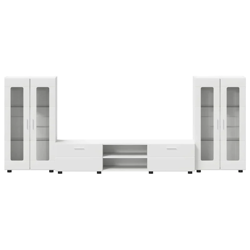 TV-Lowboard mit 2 Vitrinenschränken 3-tlg