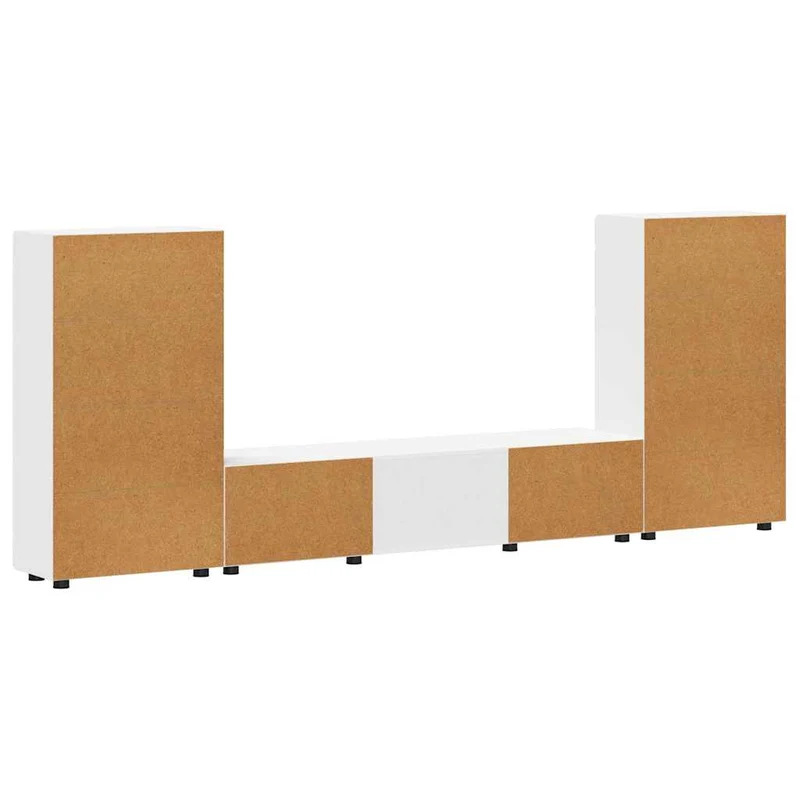 TV-Lowboard mit 2 Vitrinenschränken 3-tlg