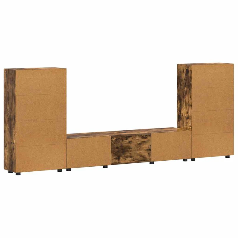 TV-Lowboard mit 2 Vitrinenschränken 3-tlg