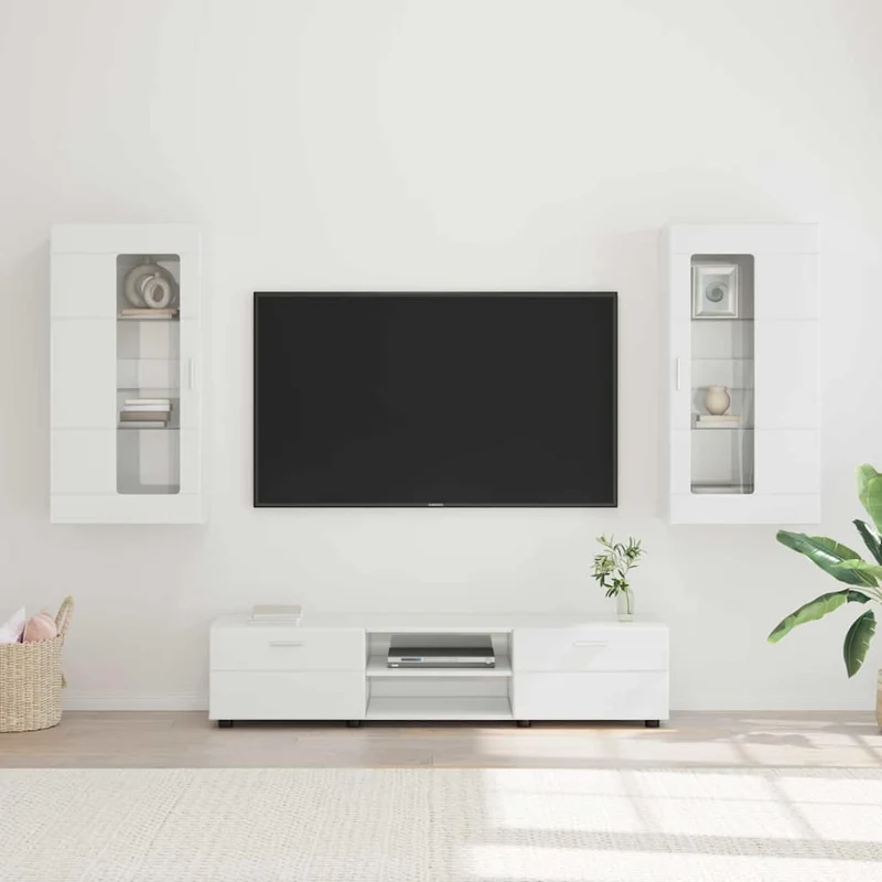TV-Schrankset mit Wandschränken 3-teilig