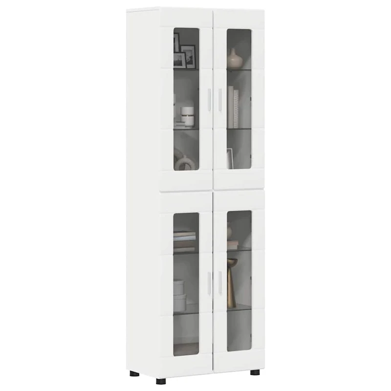 Highboard mit 4 Glastüren - Vitrine 182 cm hoch