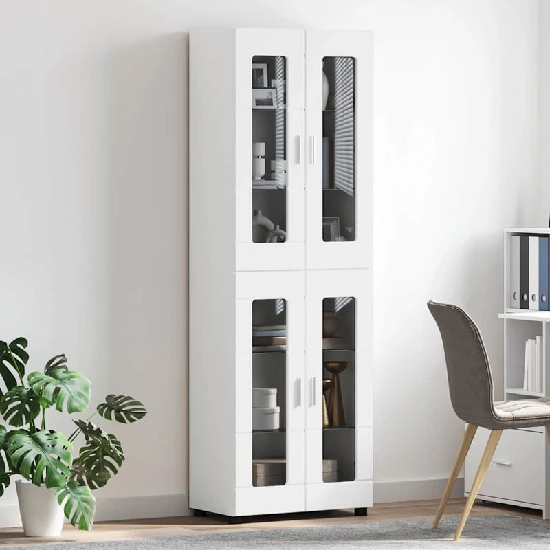 Highboard mit 4 Glastüren - Vitrine 182 cm hoch