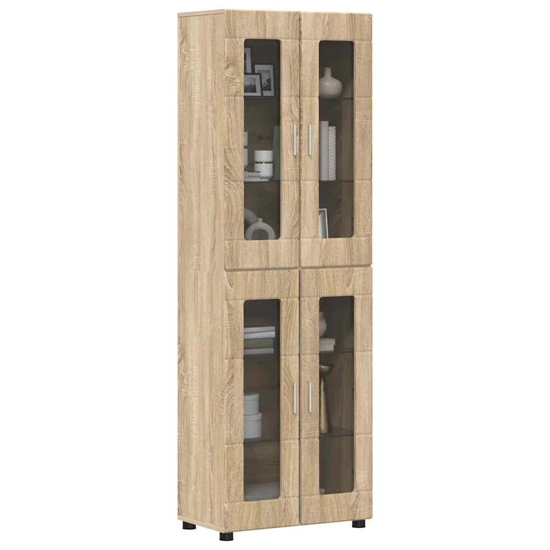 Highboard mit 4 Glastüren - Vitrine 182 cm hoch