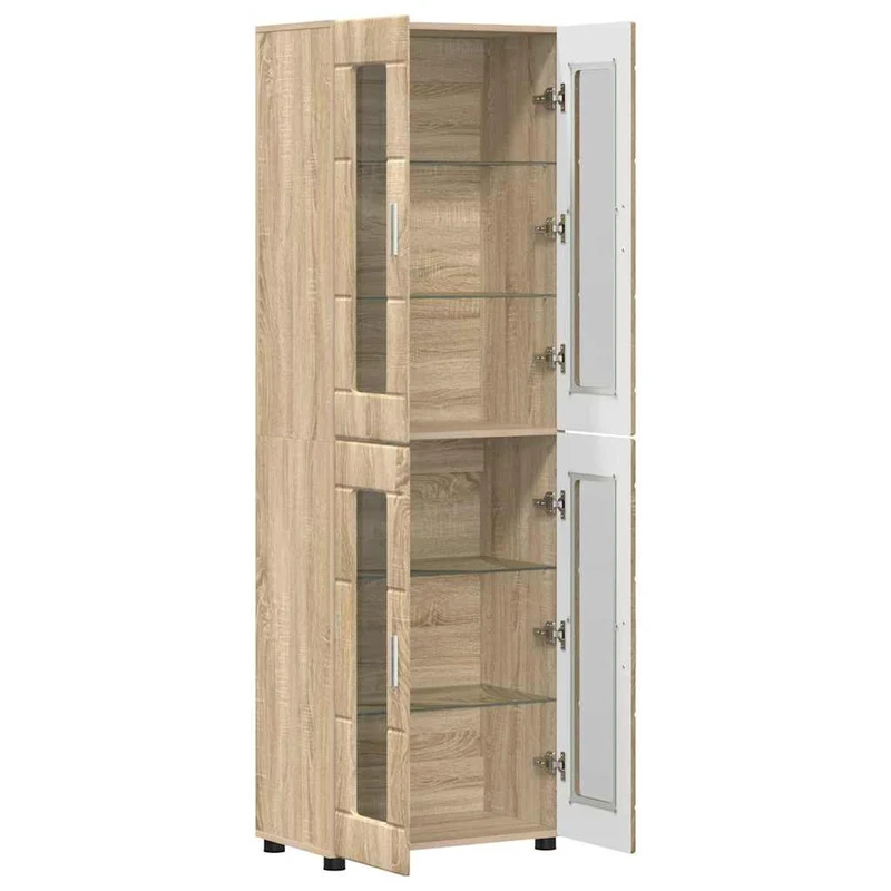 Highboard mit 4 Glastüren - Vitrine 182 cm hoch