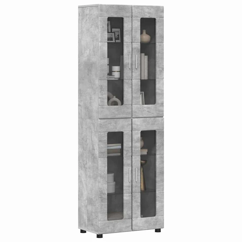 Highboard mit 4 Glastüren - Vitrine 182 cm hoch