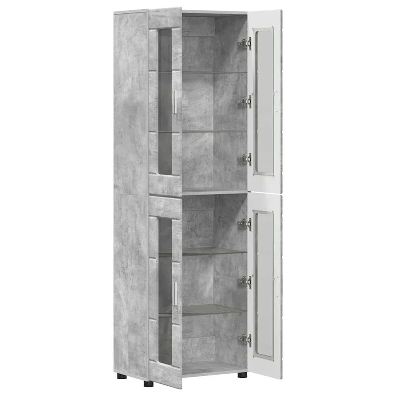 Highboard mit 4 Glastüren - Vitrine 182 cm hoch