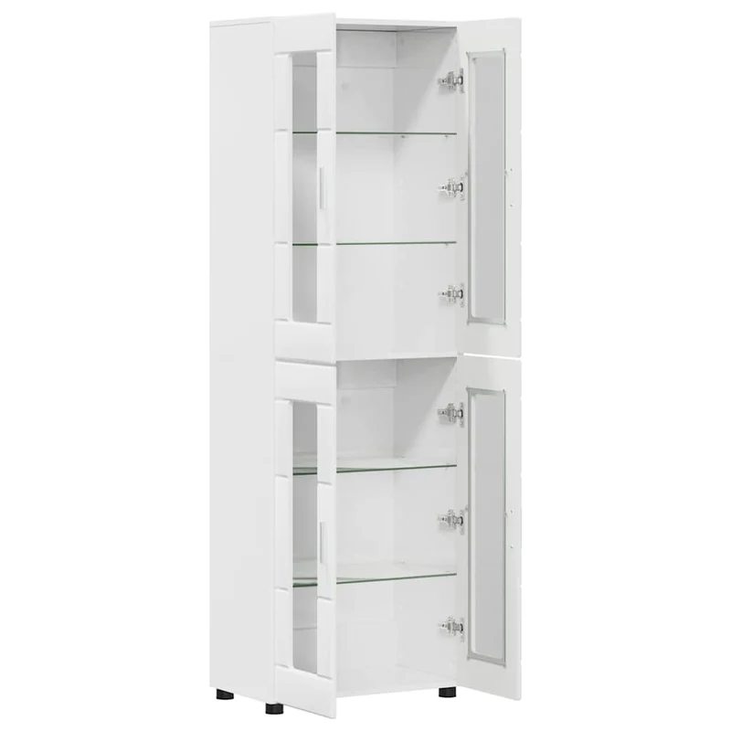 Highboard mit 4 Glastüren - Vitrine 182 cm hoch