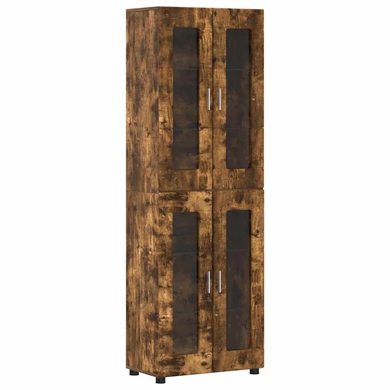 Highboard mit 4 Glastüren - Vitrine 182 cm hoch
