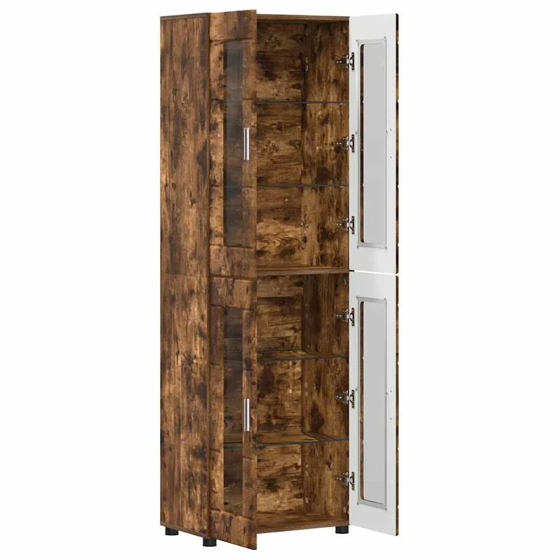 Highboard mit 4 Glastüren - Vitrine 182 cm hoch