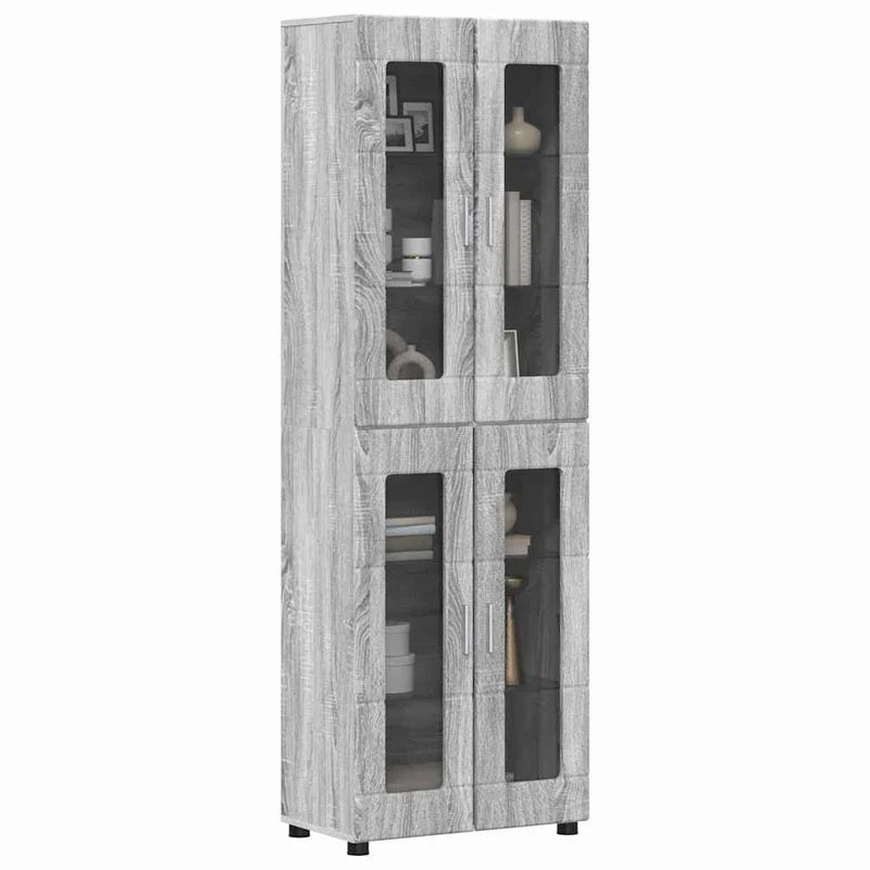 Highboard mit 4 Glastüren - Vitrine 182 cm hoch