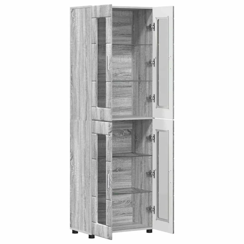 Highboard mit 4 Glastüren - Vitrine 182 cm hoch