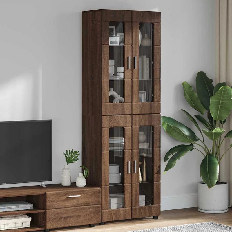 Highboard mit 4 Glastüren - Vitrine 182 cm hoch