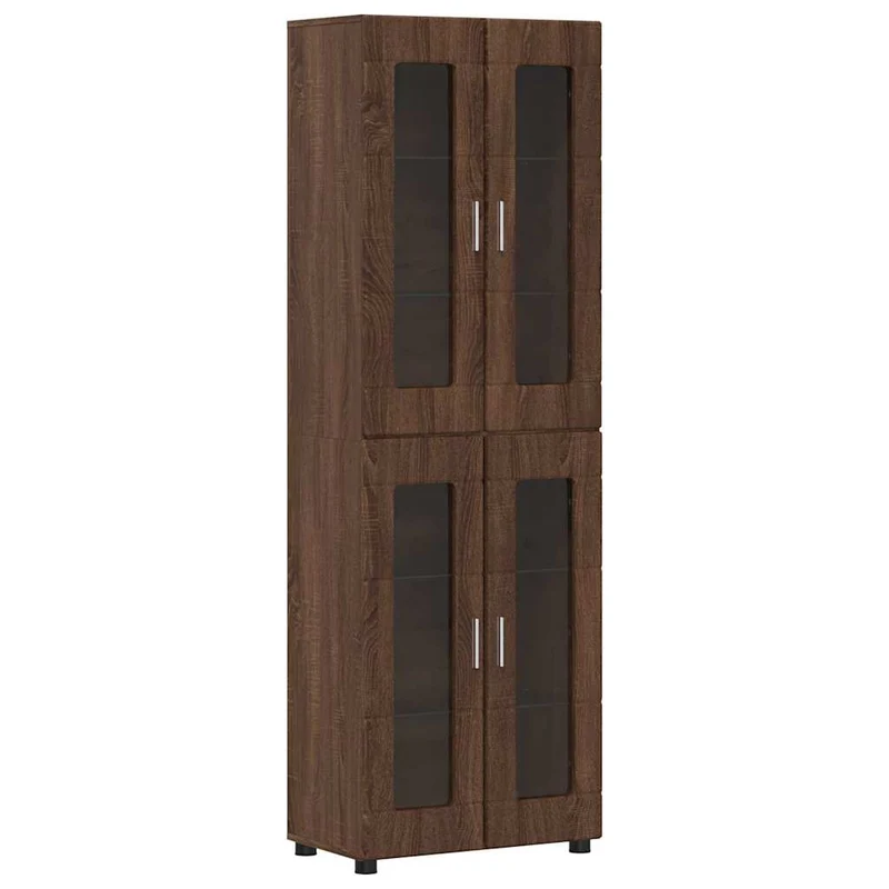 Highboard mit 4 Glastüren - Vitrine 182 cm hoch