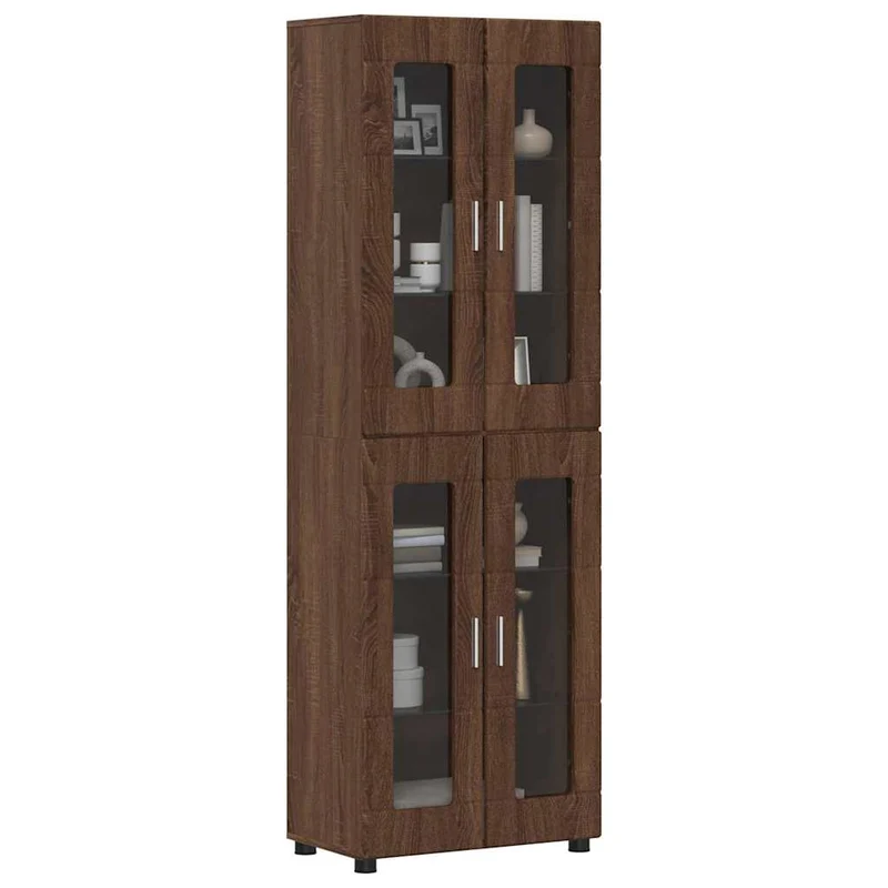 Highboard mit 4 Glastüren - Vitrine 182 cm hoch