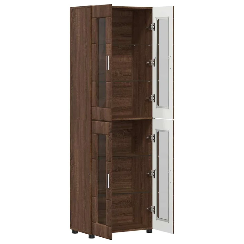 Highboard mit 4 Glastüren - Vitrine 182 cm hoch