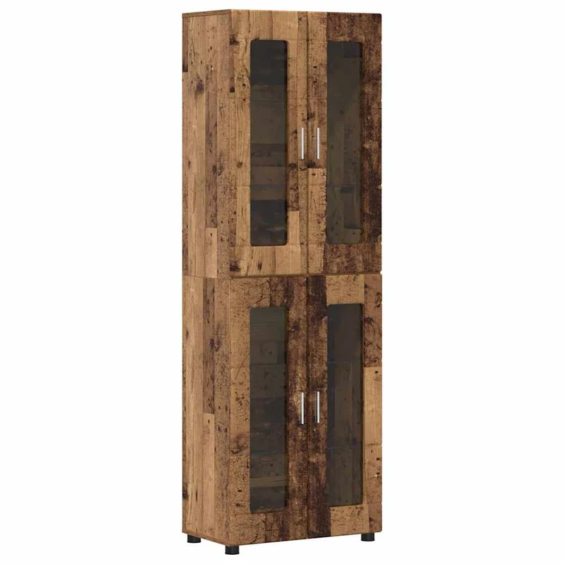Highboard mit 4 Glastüren - Vitrine 182 cm hoch