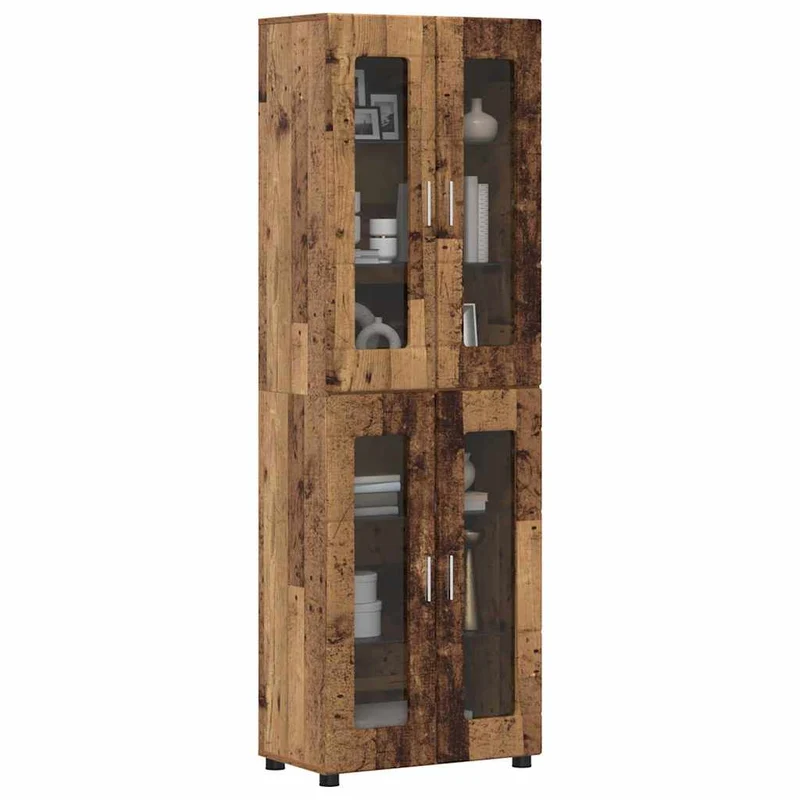 Highboard mit 4 Glastüren - Vitrine 182 cm hoch