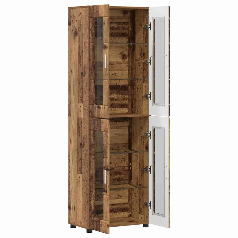 Highboard mit 4 Glastüren - Vitrine 182 cm hoch