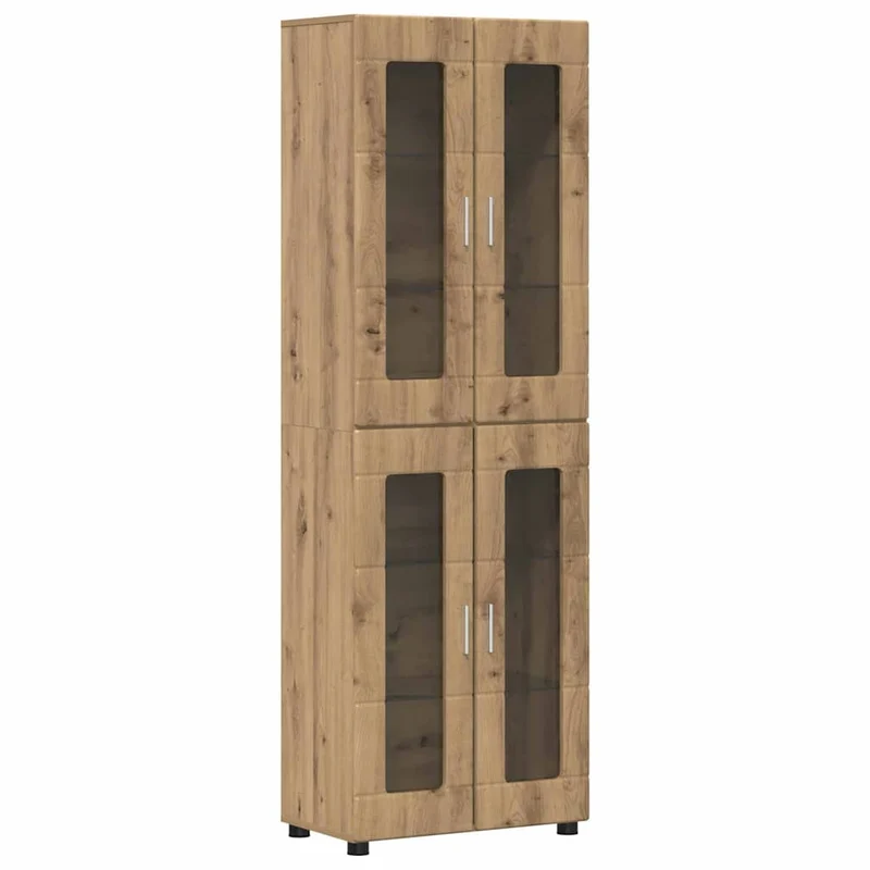 Highboard mit 4 Glastüren - Vitrine 182 cm hoch