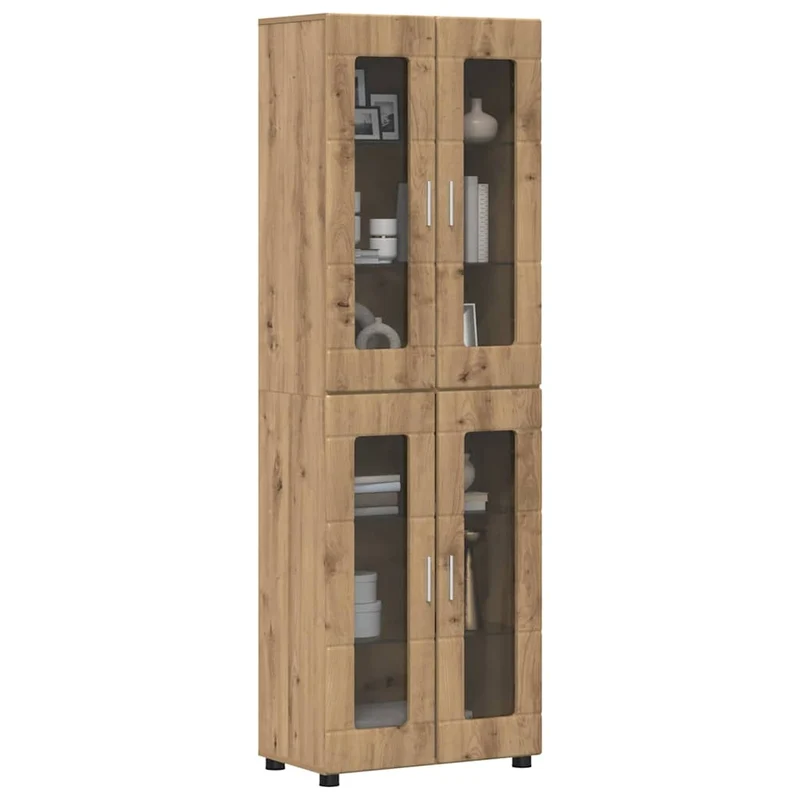 Highboard mit 4 Glastüren - Vitrine 182 cm hoch