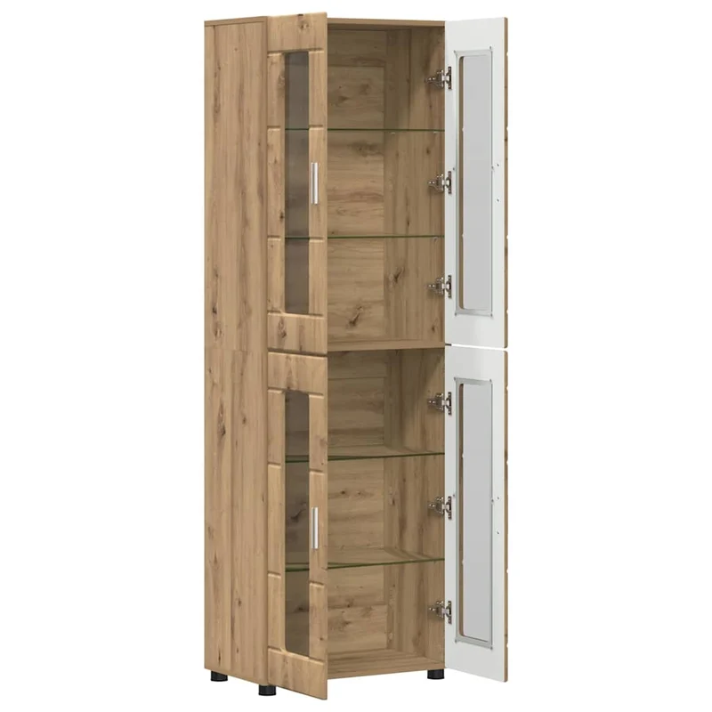 Highboard mit 4 Glastüren - Vitrine 182 cm hoch