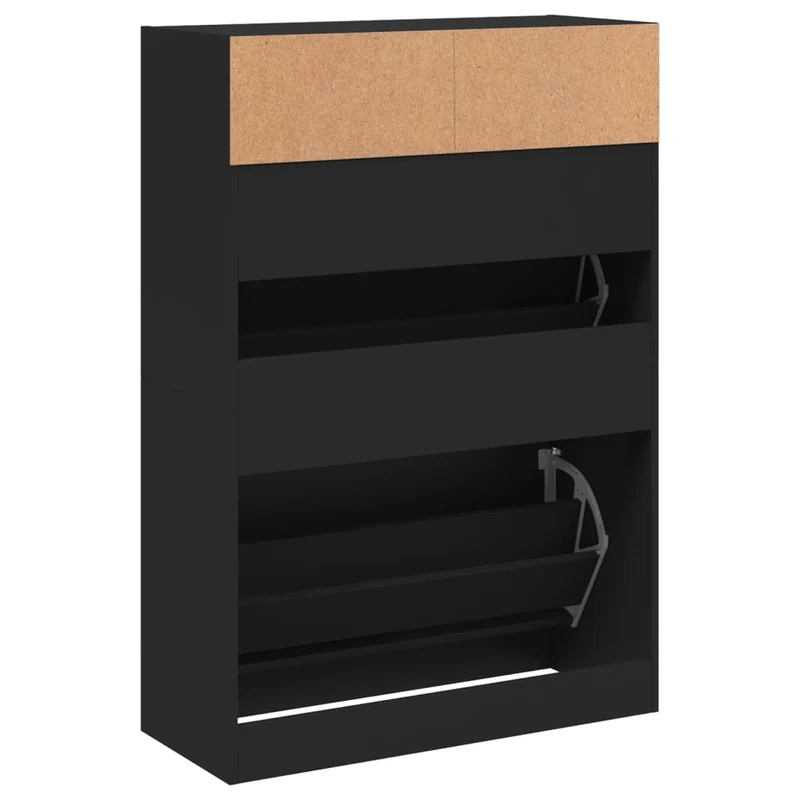 Schmaler Schuhschrank mit 2 Klappen & Ablage