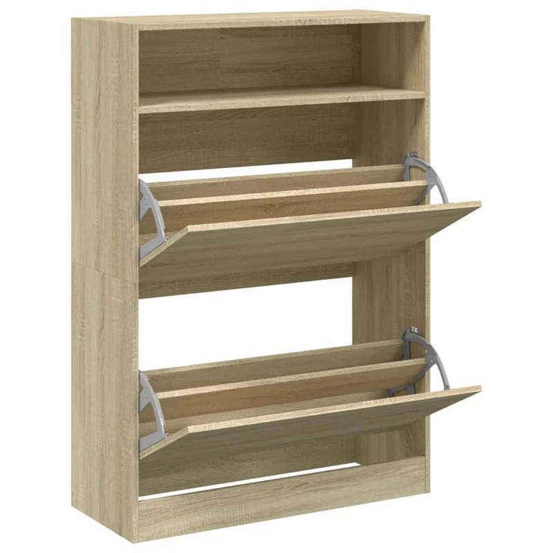 Schmaler Schuhschrank mit 2 Klappen & Ablage