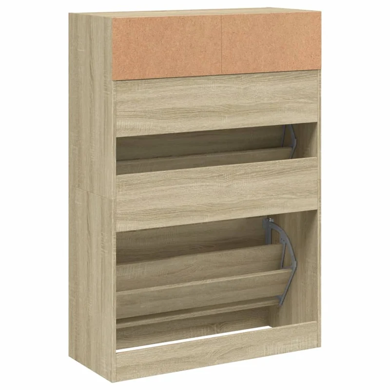 Schmaler Schuhschrank mit 2 Klappen & Ablage