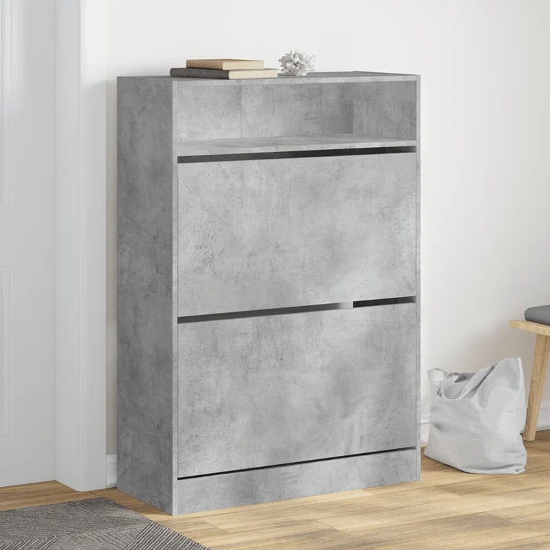 Schmaler Schuhschrank mit 2 Klappen & Ablage
