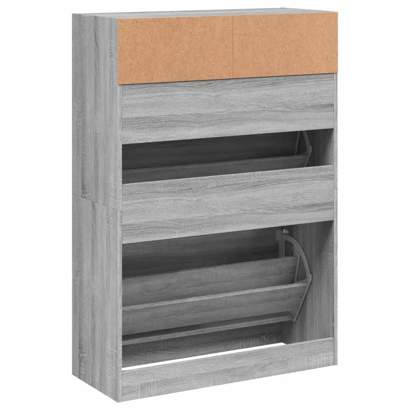 Schmaler Schuhschrank mit 2 Klappen & Ablage