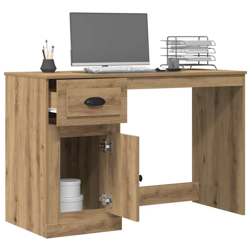 Moderner, stabiler Schreibtisch mit Schublade, 115 cm
