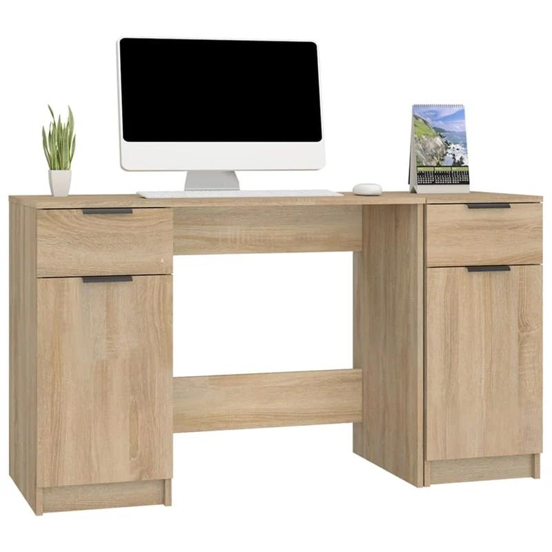 Computertisch mit Beistellschrank, 133,5 x 50 cm