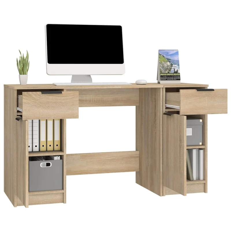 Computertisch mit Beistellschrank, 133,5 x 50 cm
