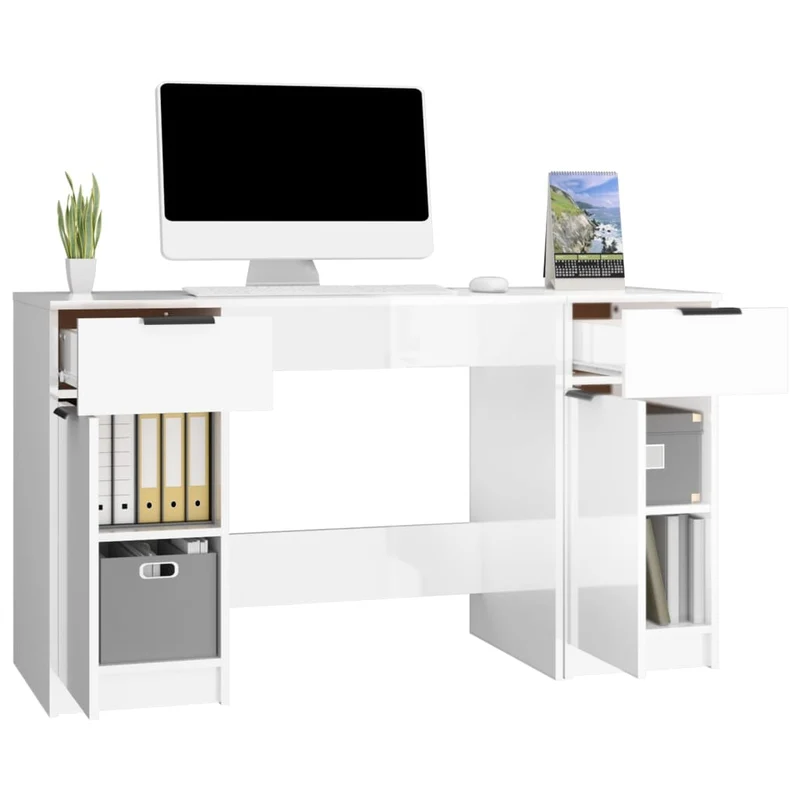 Computertisch mit Beistellschrank, 133,5 x 50 cm