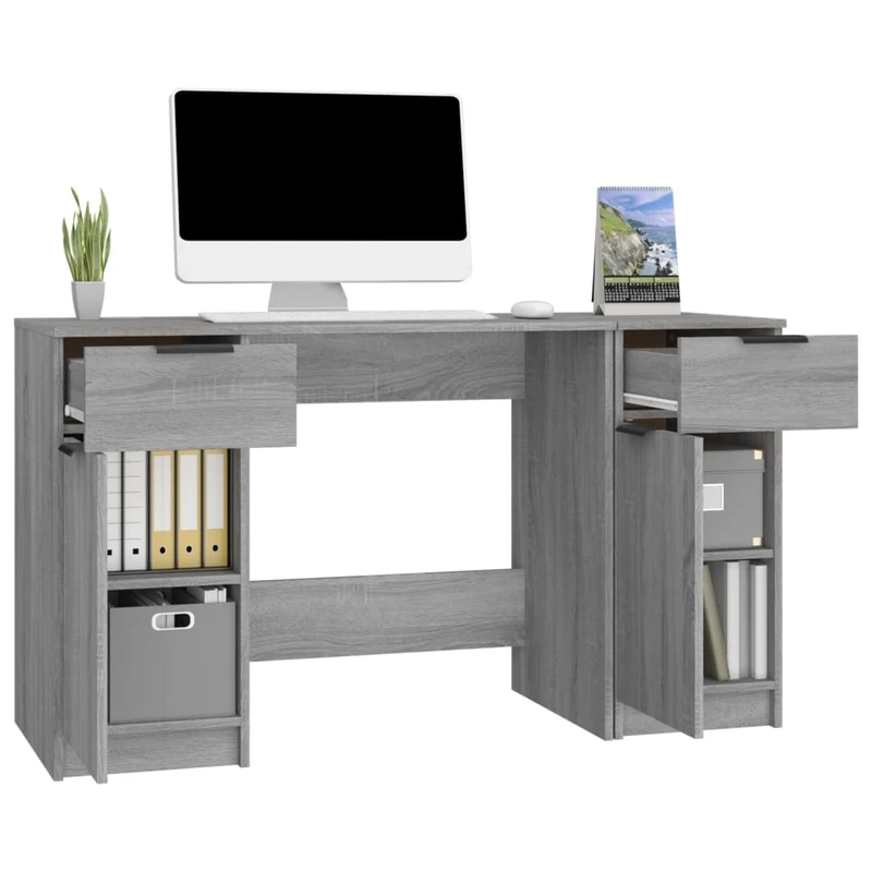 Computertisch mit Beistellschrank, 133,5 x 50 cm
