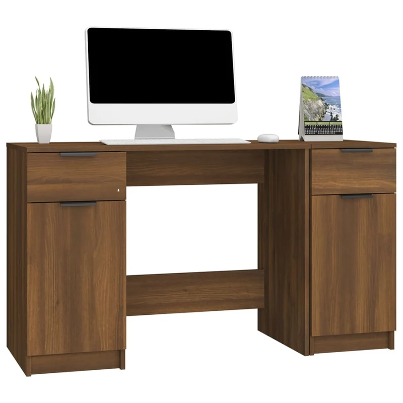 Computertisch mit Beistellschrank, 133,5 x 50 cm