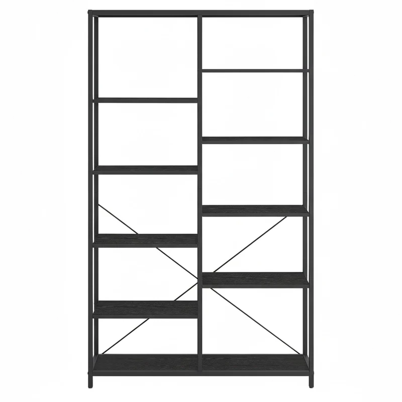 Bücherregal 5 Ebenen mit 10 offenen Fächern