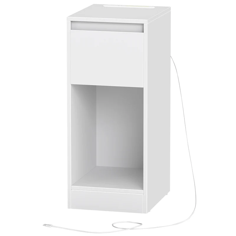 Nachttisch mit LED Beleuchtung USB Anschlüssen und Schublade