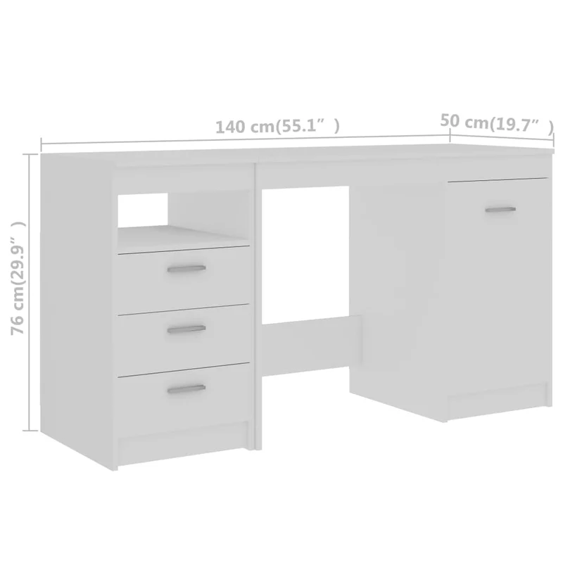 Eleganter Schreibtisch mit viel Stauraum, 140 x 50cm
