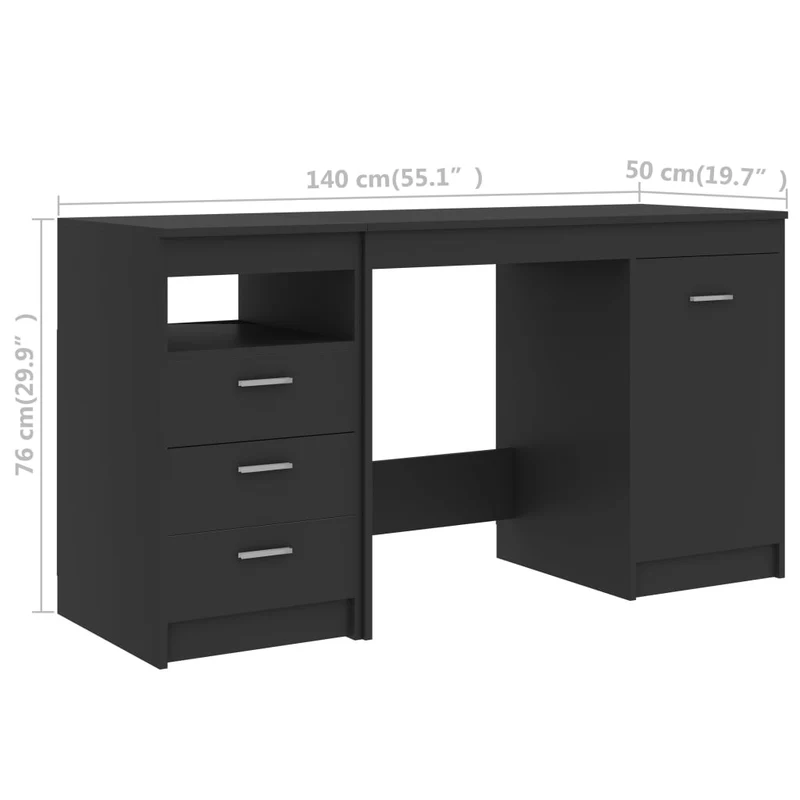 Eleganter Schreibtisch mit viel Stauraum, 140 x 50cm