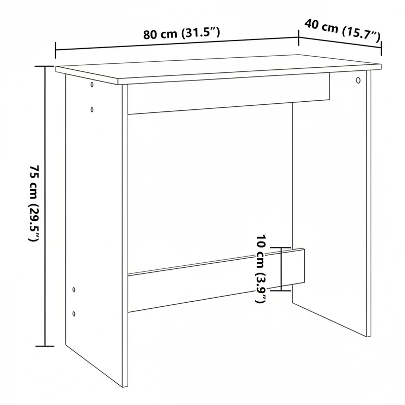 Platzsparender Schreibtisch für kleine Räume, 80cm