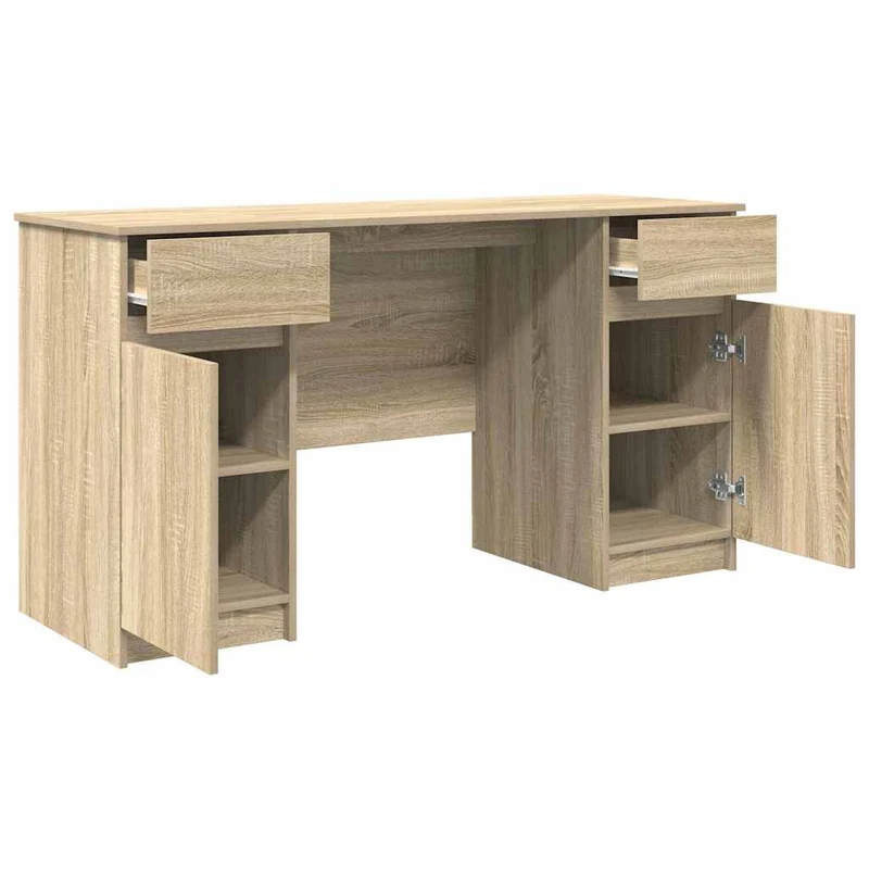 Großer Schreibtisch mit Schubladen und Türen, 140 cm