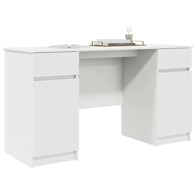Großer Schreibtisch mit Schubladen und Türen, 140 cm